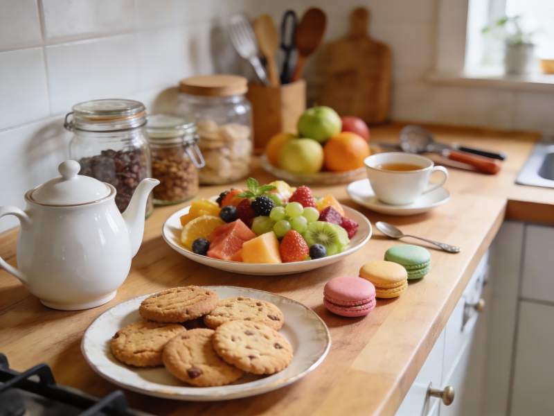 厨房台面美食摆拍图片