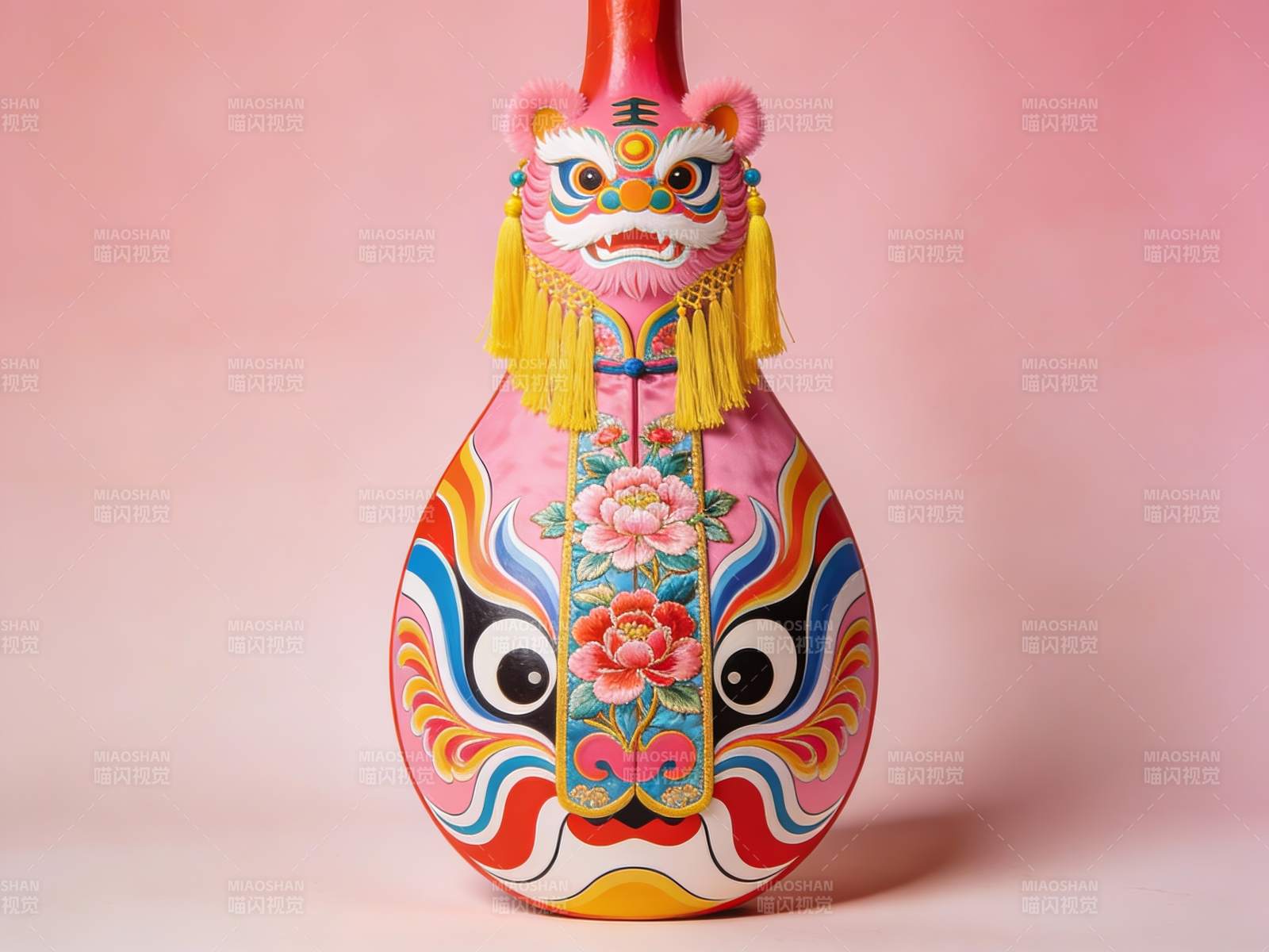 色彩斑斓的戏曲脸谱乐器图片