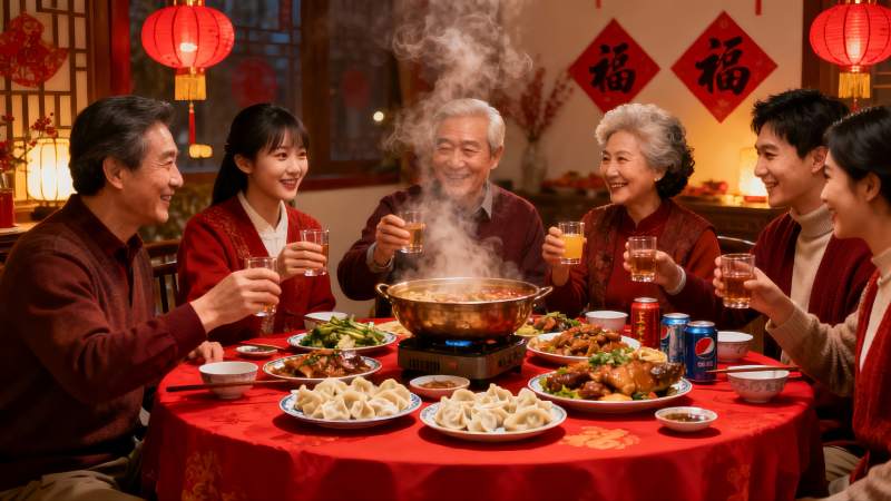 家庭聚餐欢庆团圆饭图片