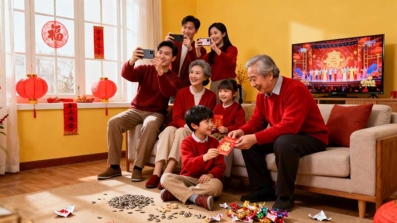 春节家庭团聚欢庆时刻图片