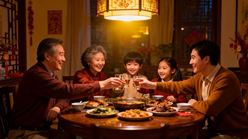 家庭聚餐欢庆团圆时刻图片