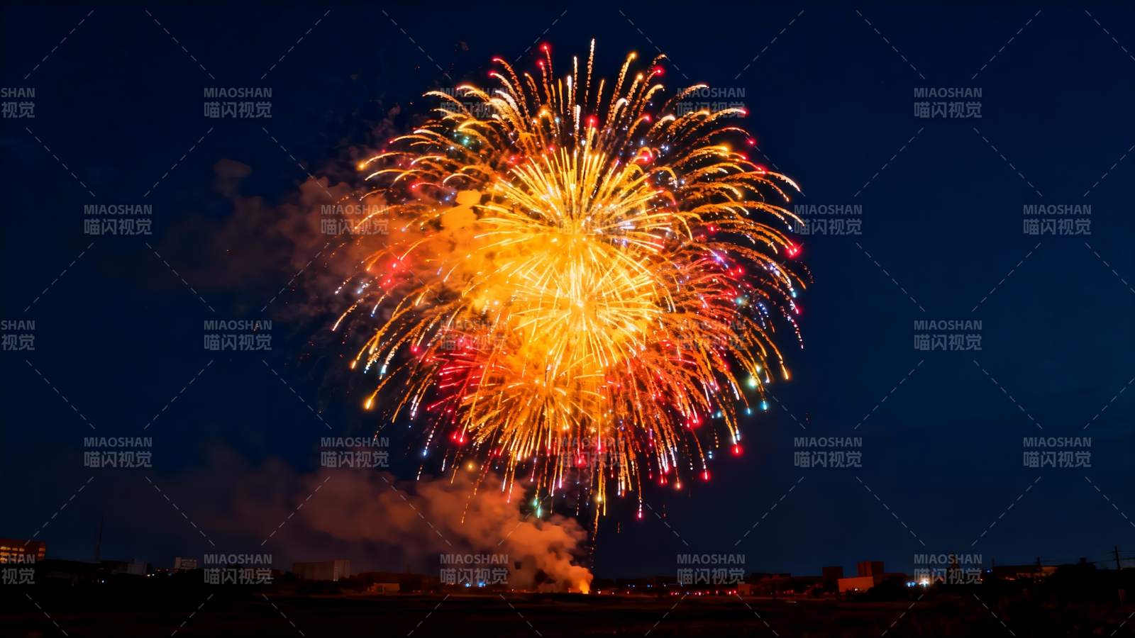 夜空烟花绽放绚丽多彩图片