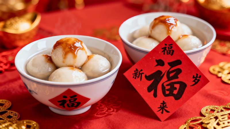 新年汤圆摆盘寓意吉祥图片