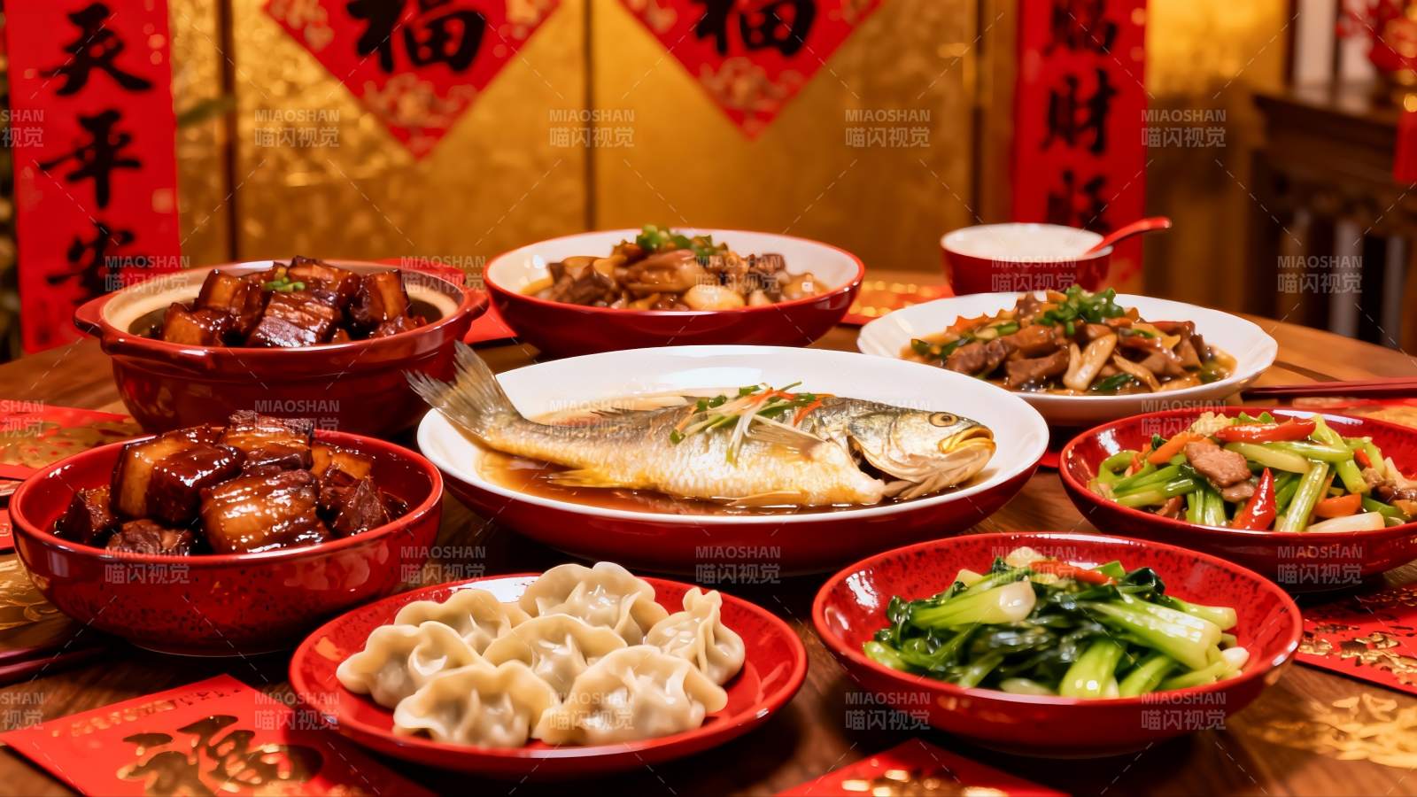 丰盛年夜饭摆盘图片