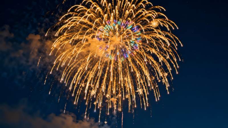 夜空中绽放的绚丽烟花图片