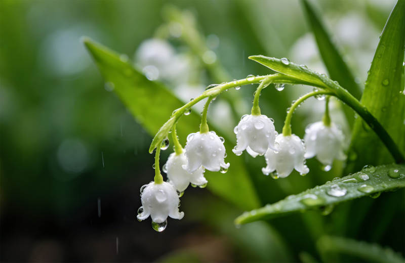 铃兰雨滴图片