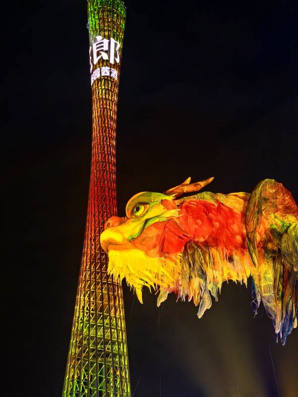 广州塔夜景龙舞图片