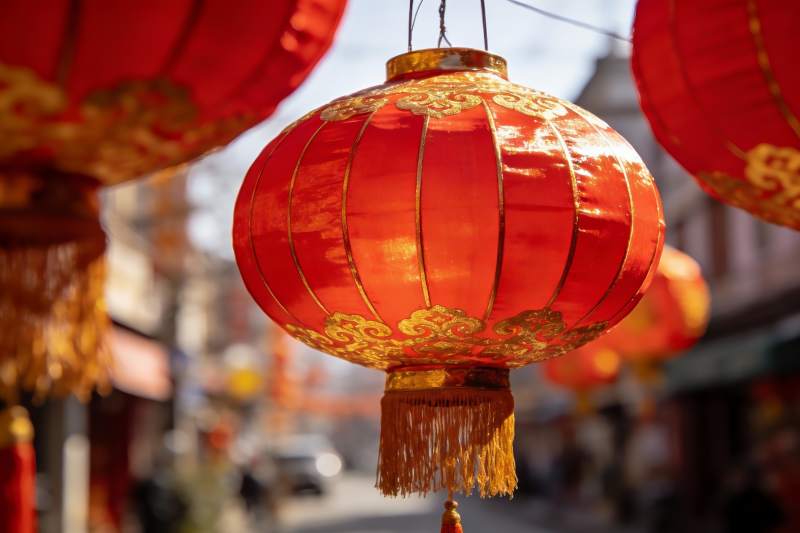 红灯笼迎新春图片