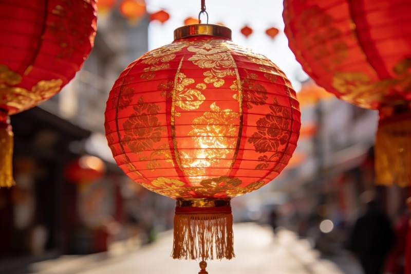 红灯笼迎新春图片