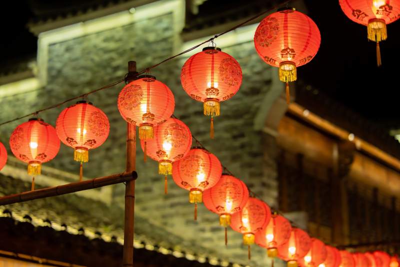 夜景灯笼挂饰图片