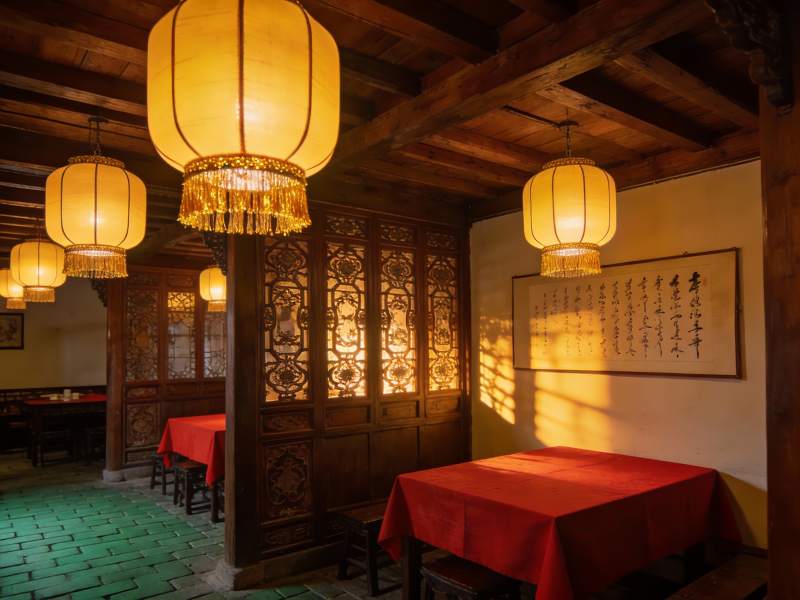 古色古香中式餐厅内部图片