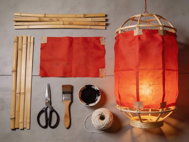 手工制作灯笼材料展示图片
