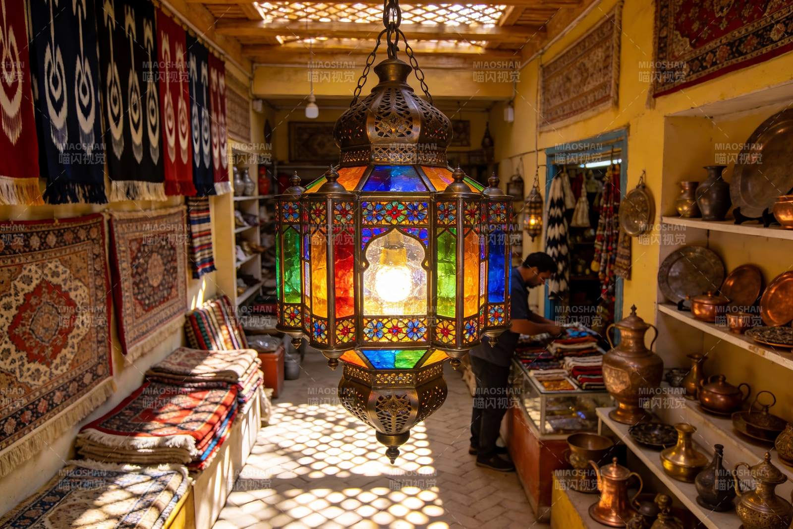 色彩斑斓的异域风情店铺图片