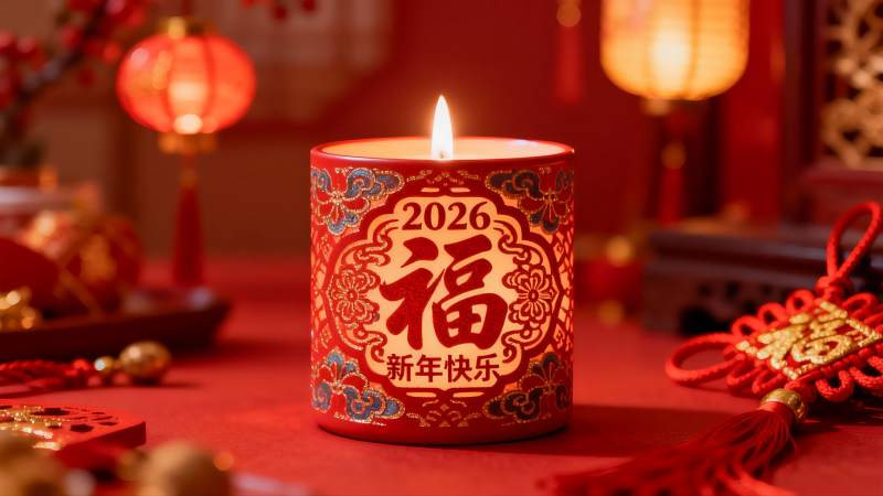 新年烛光装饰图图片
