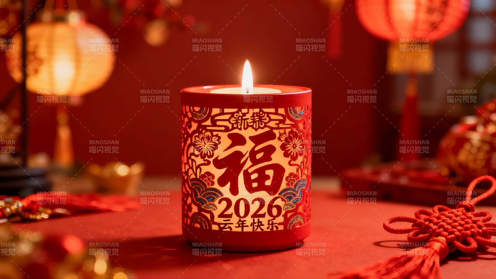 新年烛光装饰图图片