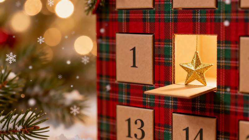 圣诞倒计时日历星星装饰图片