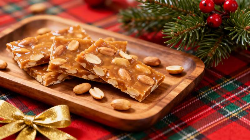 圣诞节日花生糖摆盘图片