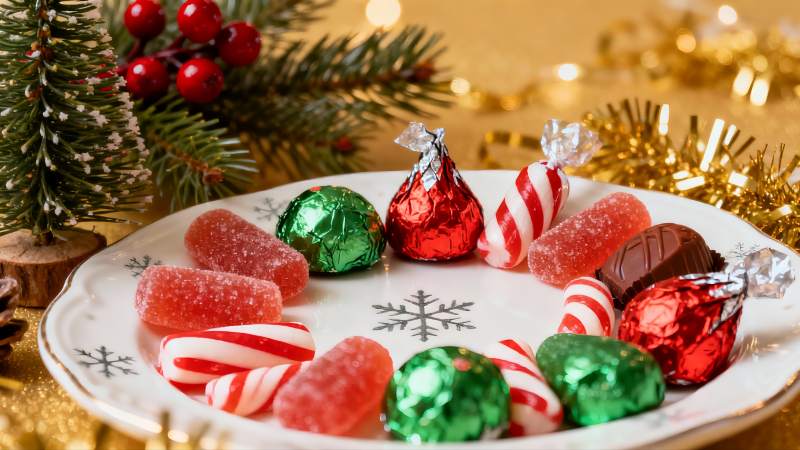 圣诞糖果摆盘节日氛围浓厚图片