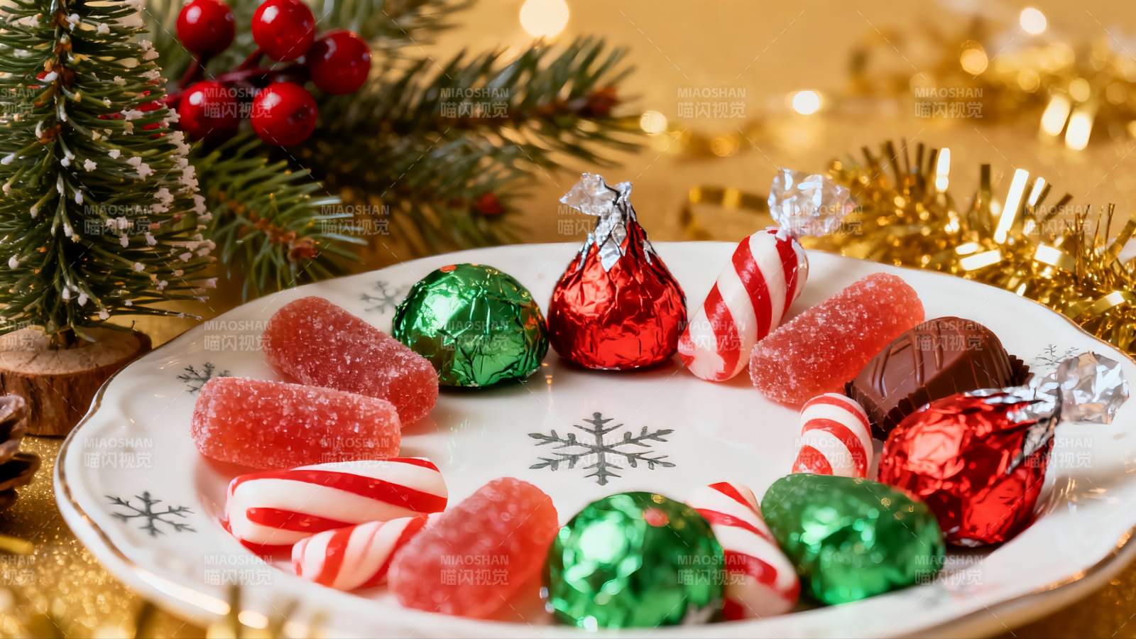 圣诞糖果摆盘节日氛围浓厚图片