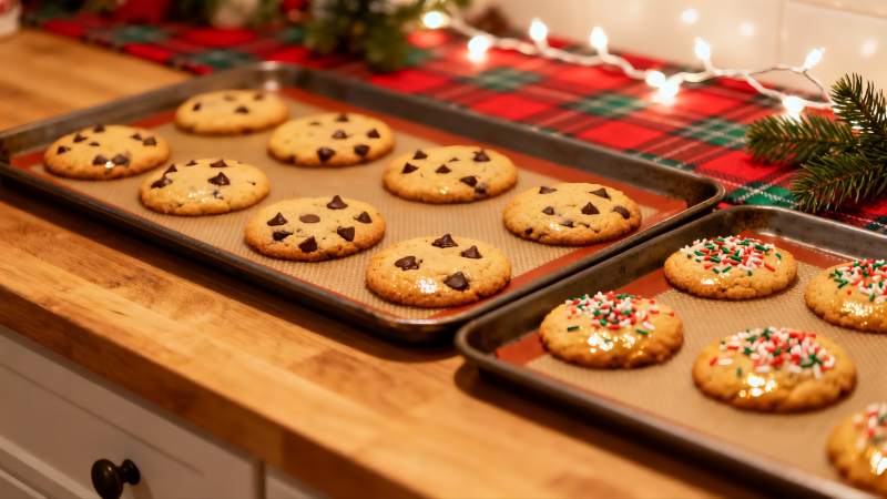 节日厨房烘焙饼干摆台图片