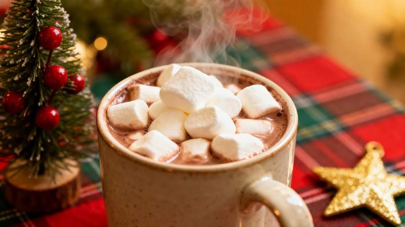 热可可与棉花糖图片