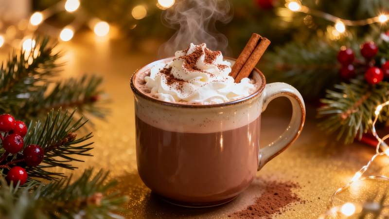 热巧克力圣诞装饰饮品图片