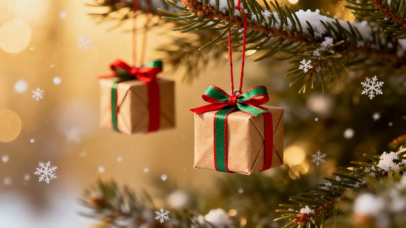 圣诞树挂饰礼物盒图片