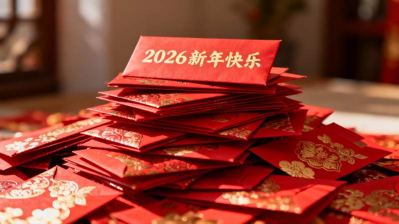 新年红包堆叠寓意吉祥图片