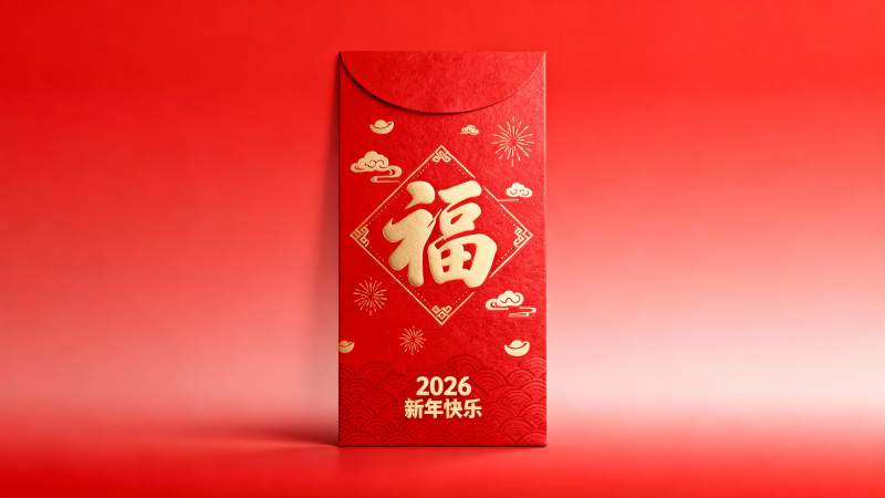 红色红包新年祝福图片