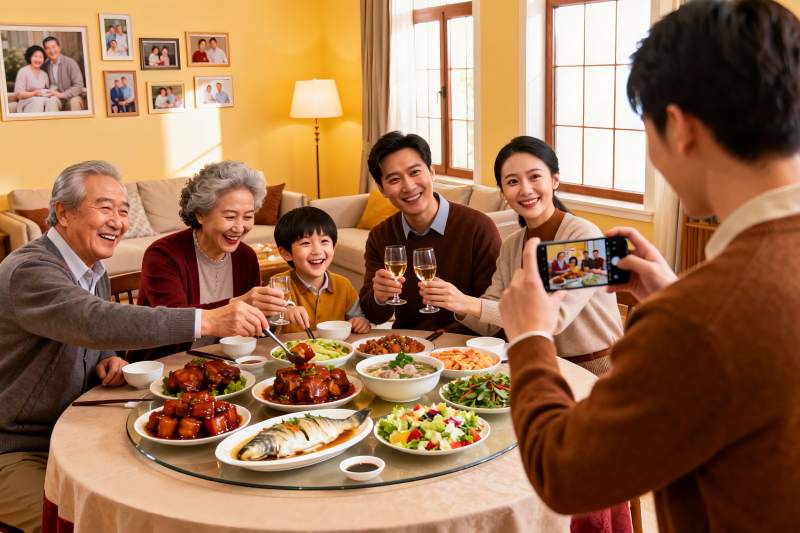 家庭聚餐欢庆时刻图片