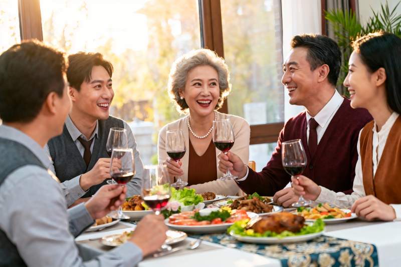 家庭聚餐欢庆时刻图片