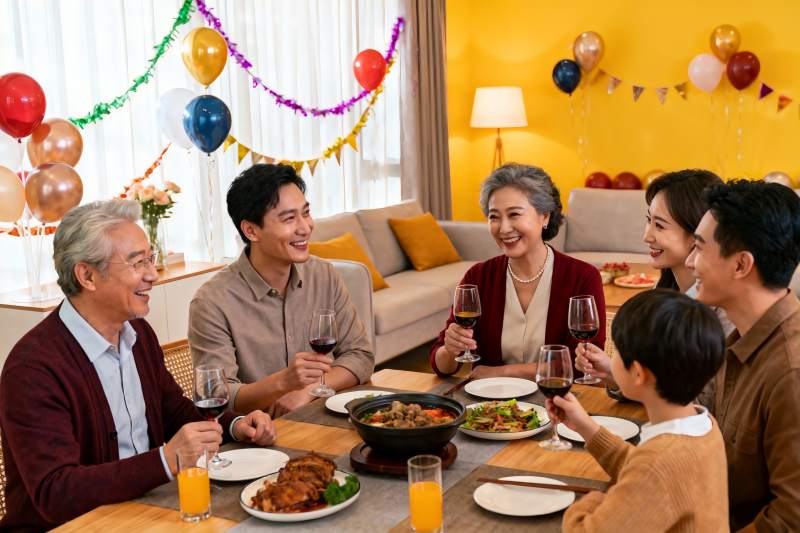 家庭聚餐欢庆时刻图片