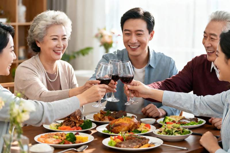 家庭聚餐欢庆时刻图片