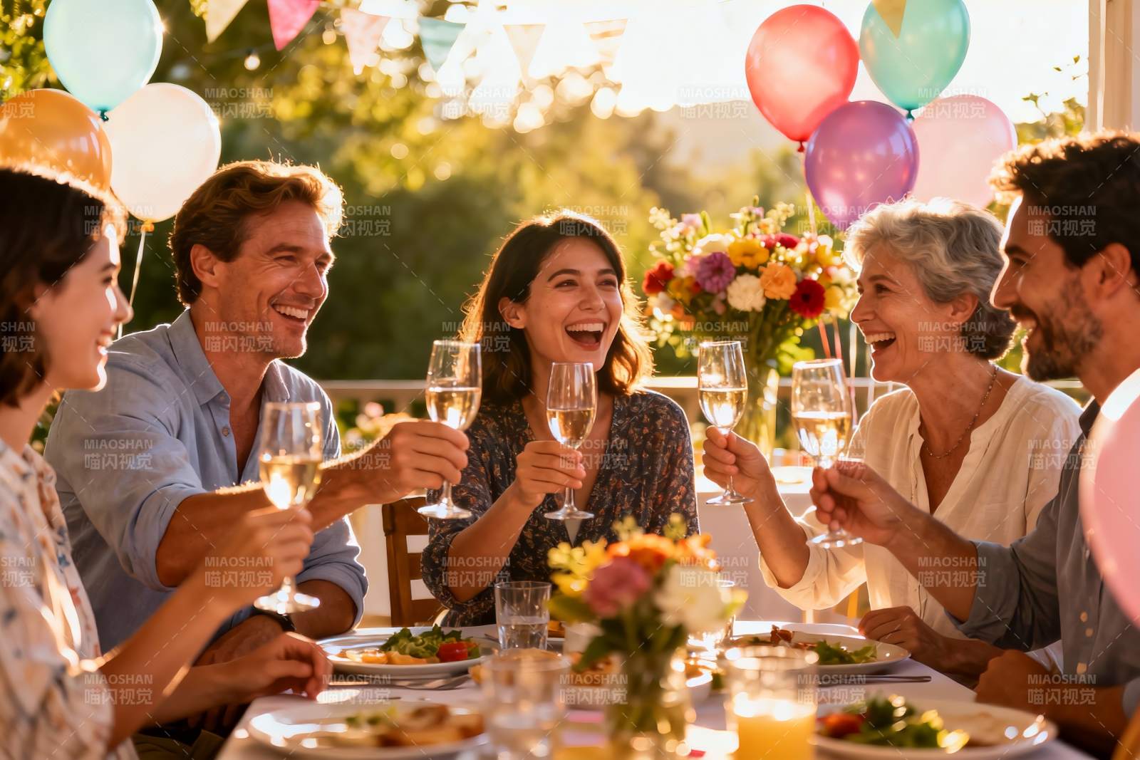 户外聚会欢饮场景图片