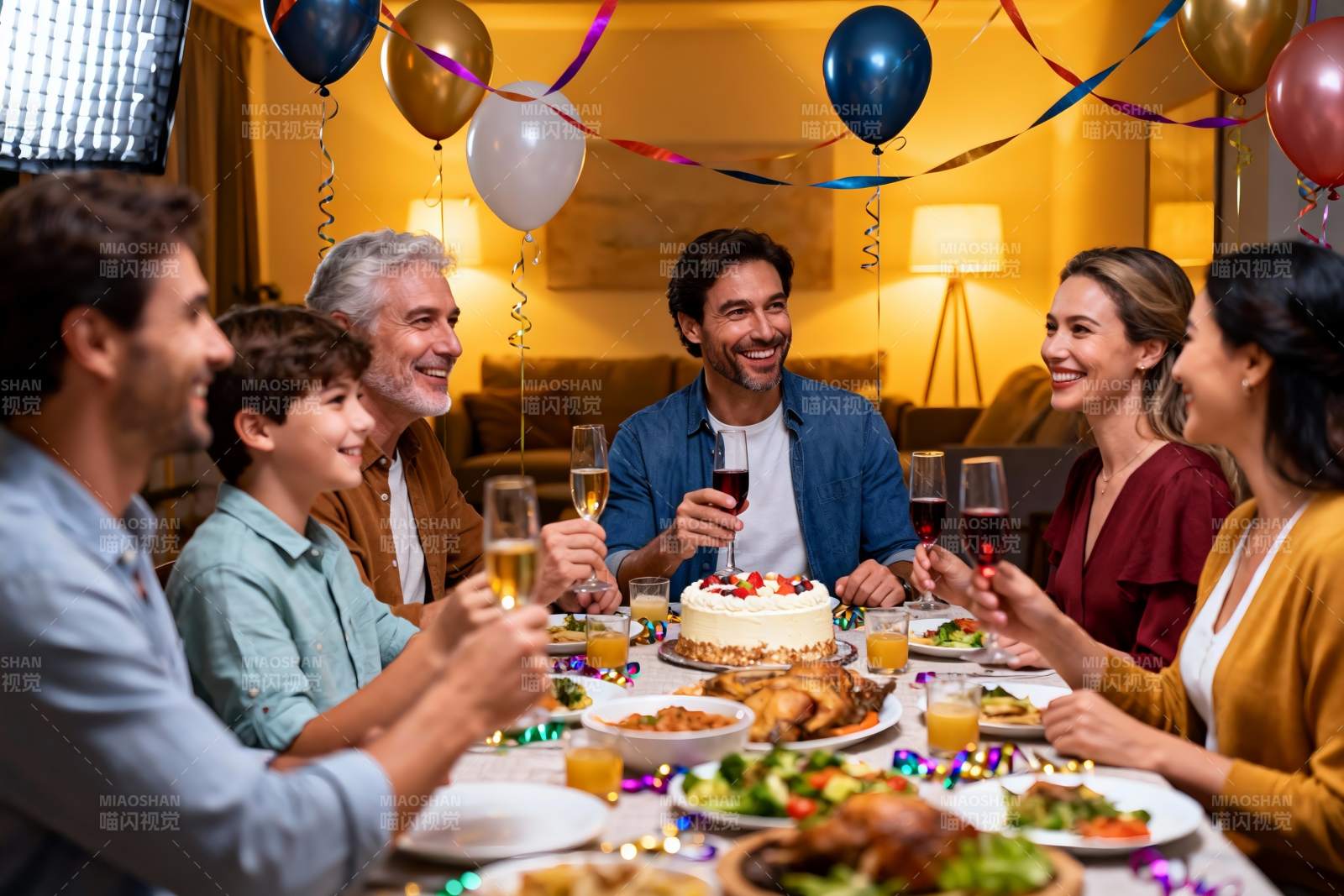 家庭聚会欢庆生日温馨场景图片
