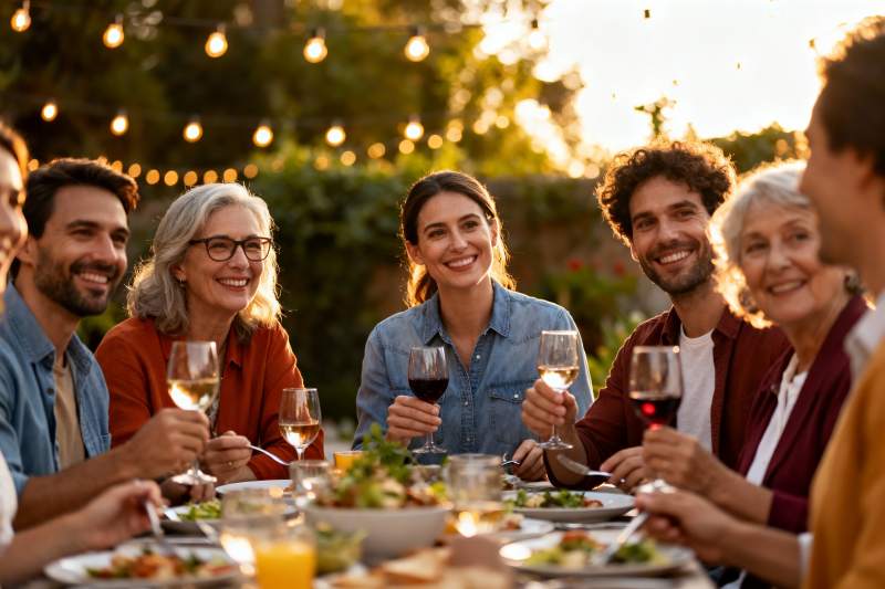 户外聚会欢饮场景图片