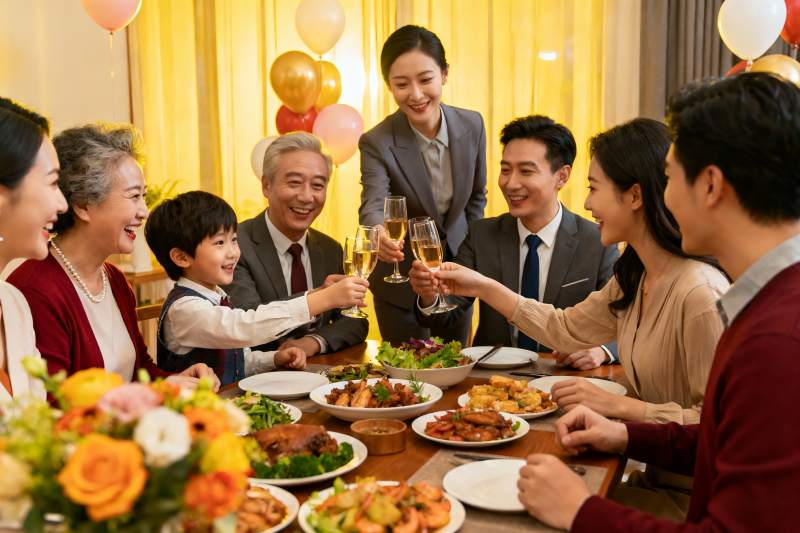 家庭聚餐欢庆时刻图片