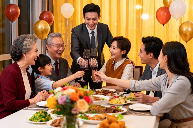 家庭聚餐欢庆时刻图片