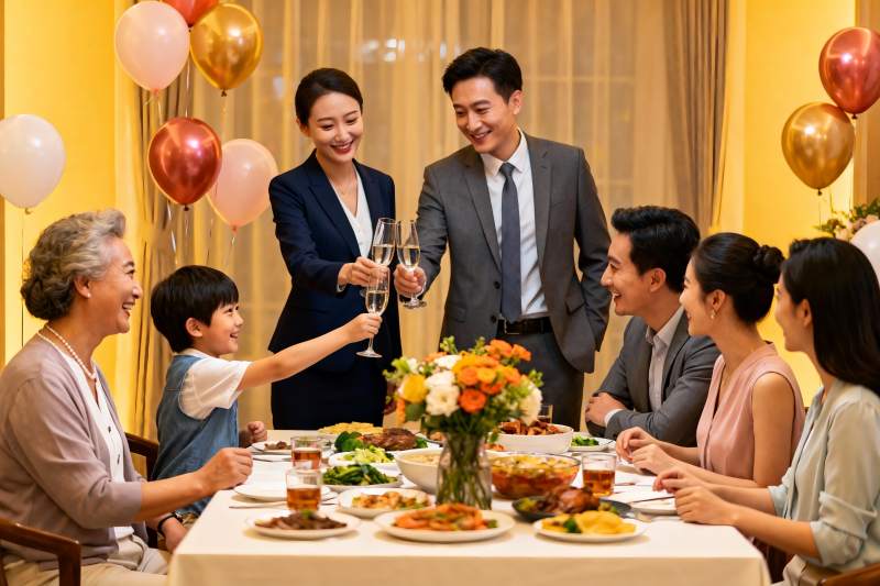 家庭聚餐欢庆时刻图片