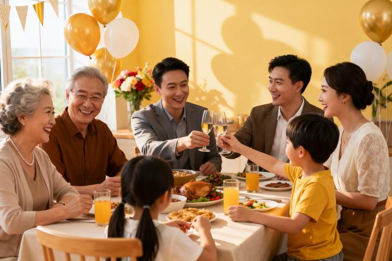 家庭聚餐欢庆时刻图片