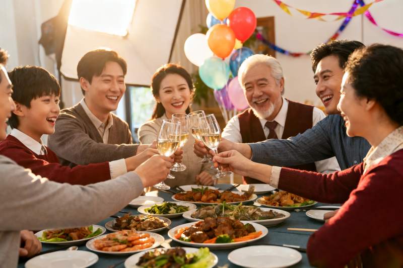 家庭聚餐欢庆时刻图片