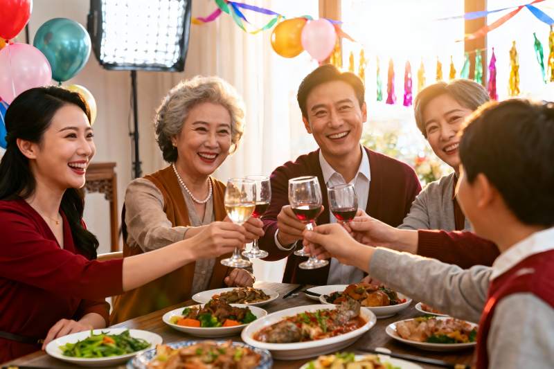 家庭聚餐欢庆时刻图片