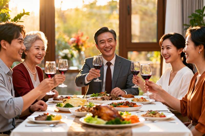 家庭聚餐欢庆时刻图片