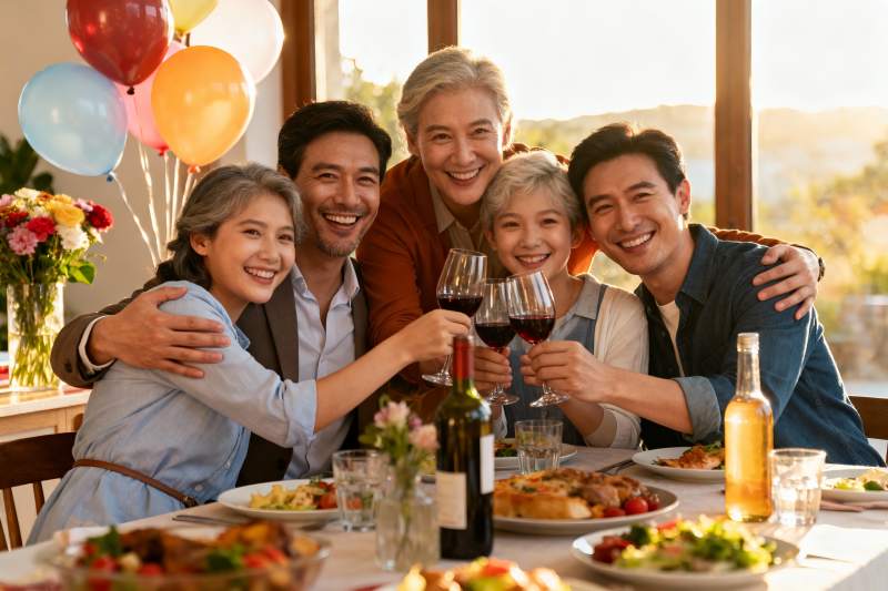 家庭聚餐欢庆时刻图片