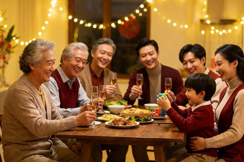 温馨家庭聚餐欢庆时刻图片