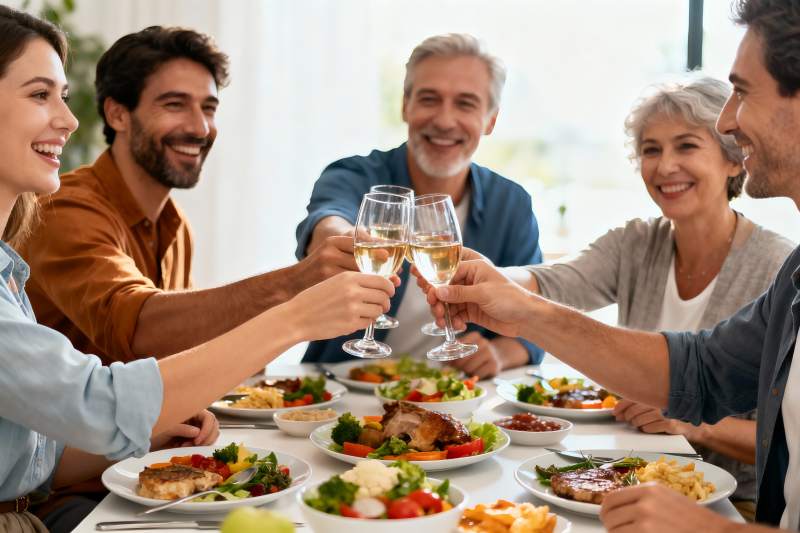 家庭聚餐欢庆时刻图片