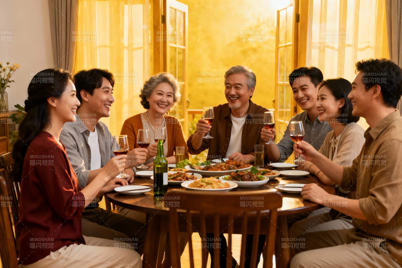 家庭聚餐欢庆时刻图片