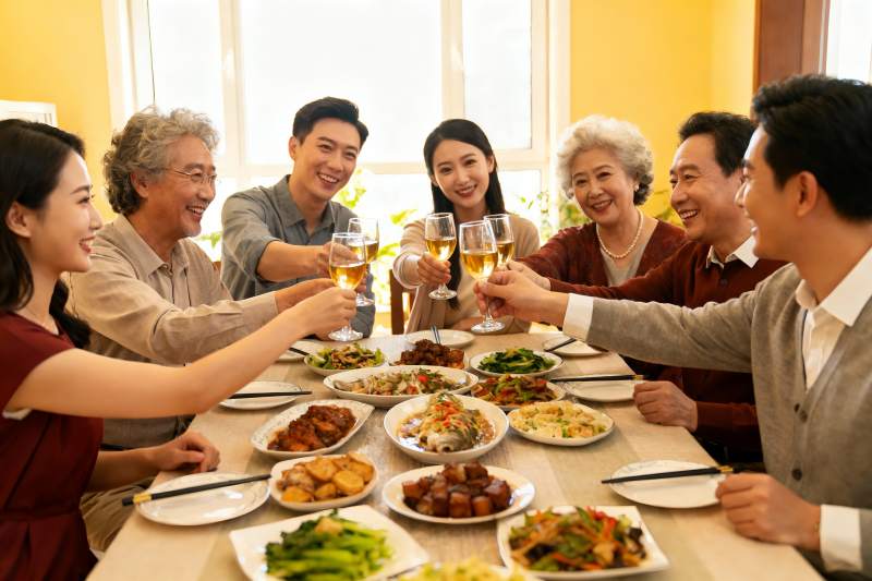 家庭聚餐欢庆时刻图片