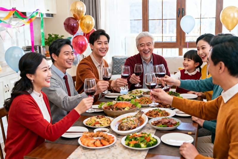 家庭聚餐欢庆时刻图片