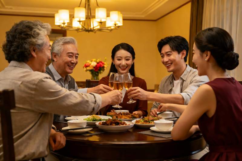 家庭聚餐欢庆时刻图片